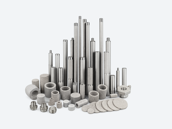 This image shows a range of porous sintered metal products which are all available in different materials such as 316L Hastelloy-C276 Hastelloy-C22 Hastelloy-X Monel-400 Inconel-600 Nickel-200 904L 