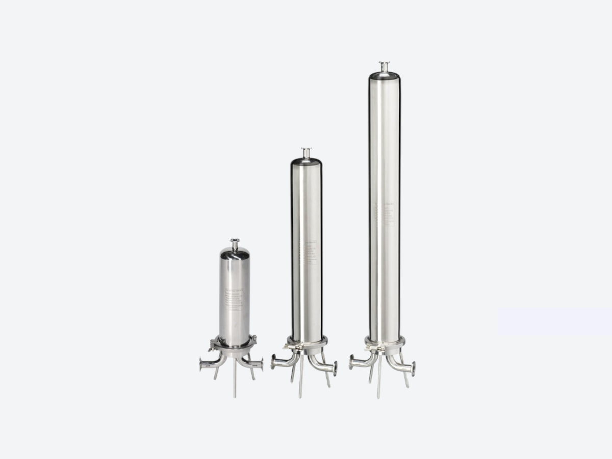 range of sanitry filter housings for sanitary applications and membrane filtration with 0.4Ra internal polish