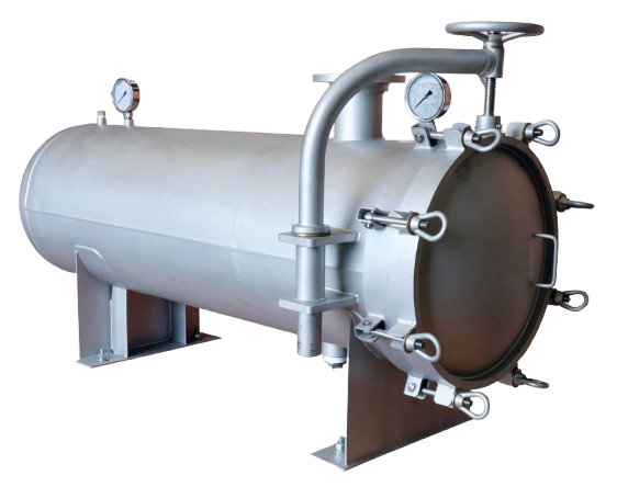 Stainless steel industrial filter housing used in bottled water processing