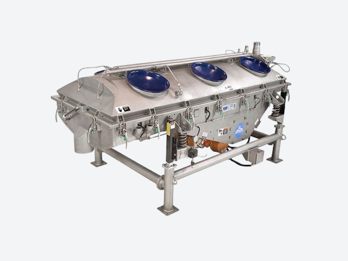 Industrial rectangular separator with dual motion screening for liquid-solid separation and dewatering