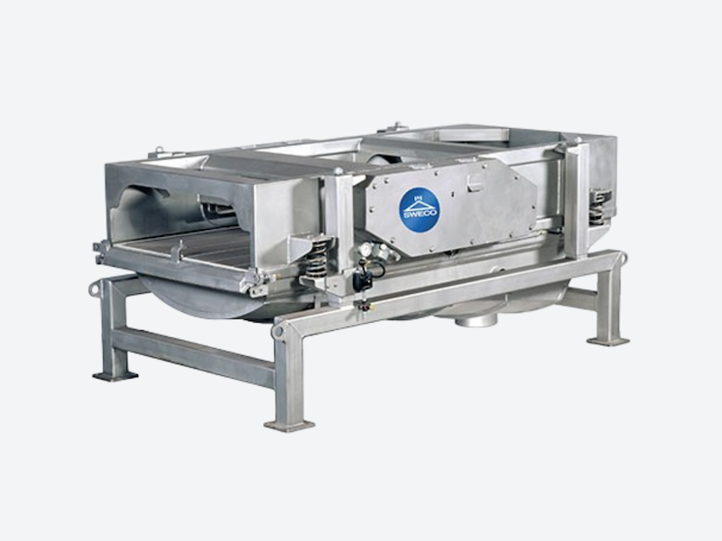 Industrial rectangular separator with adjustable universal motion screening for particle classification