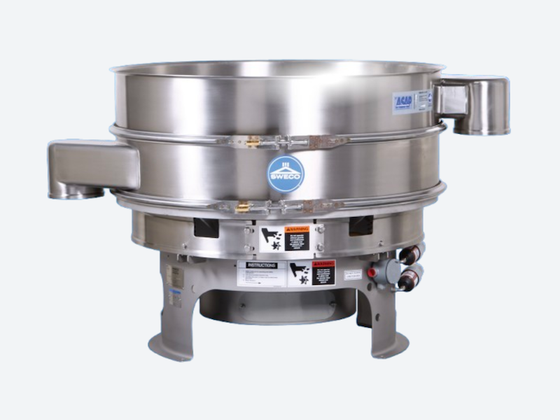 Industrial round vibratory separator for particle size classification and powder screening