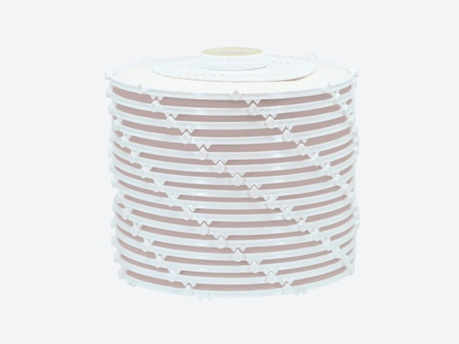 Lenticular depth filter module for industrial liquid filtration systems. 12 inch model