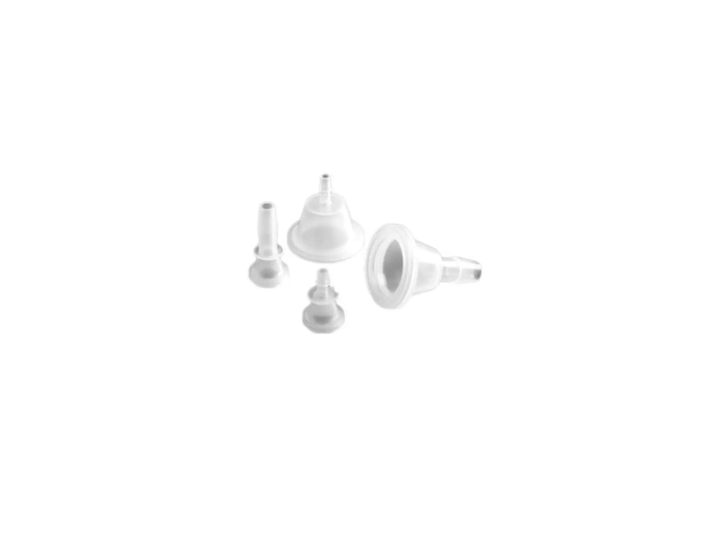 Single-use sanitary Tri-Clamp fittings with attached gasket in a group