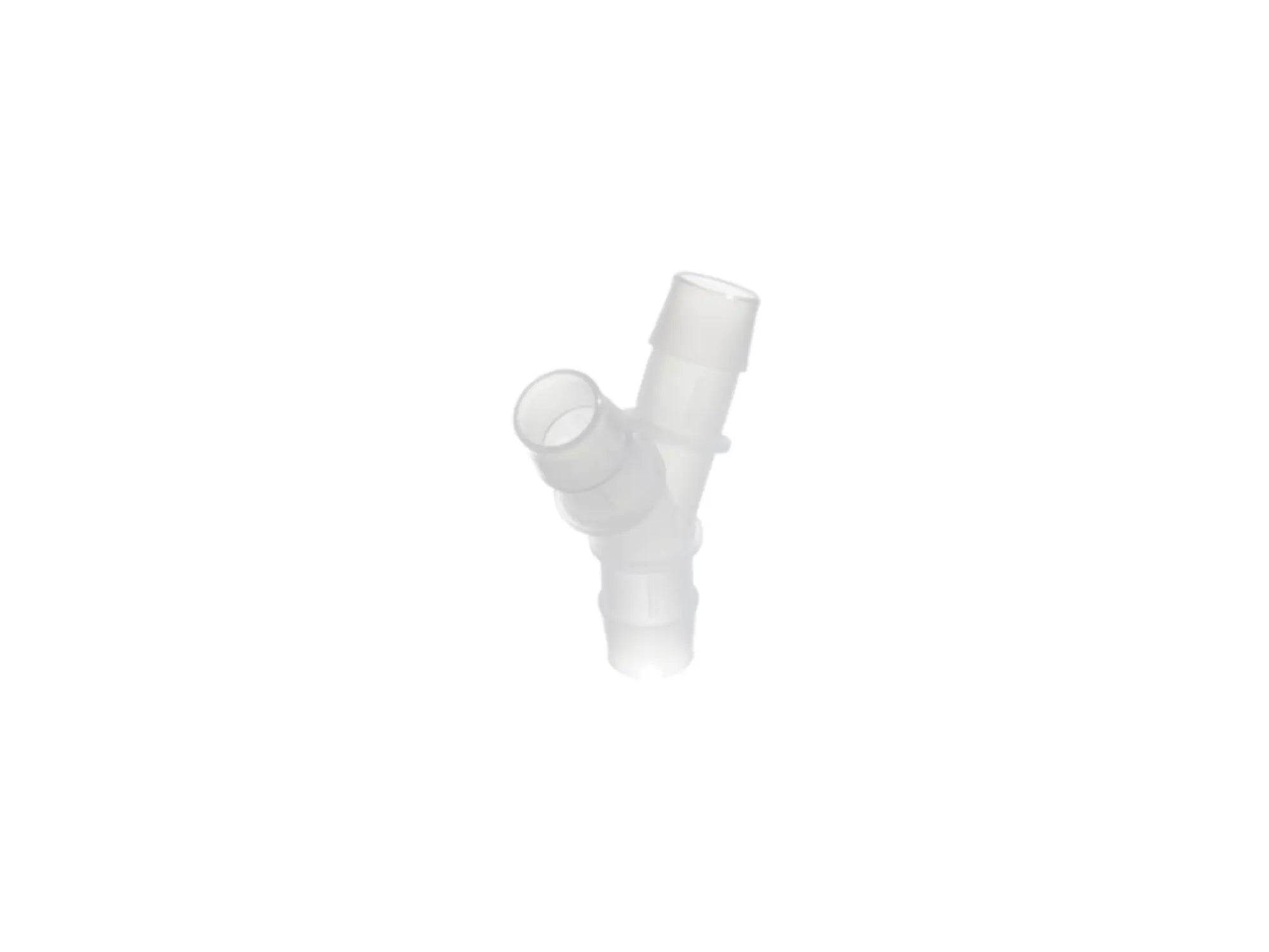 Plastic Wye hose barb fitting for branched bioprocess fluid paths