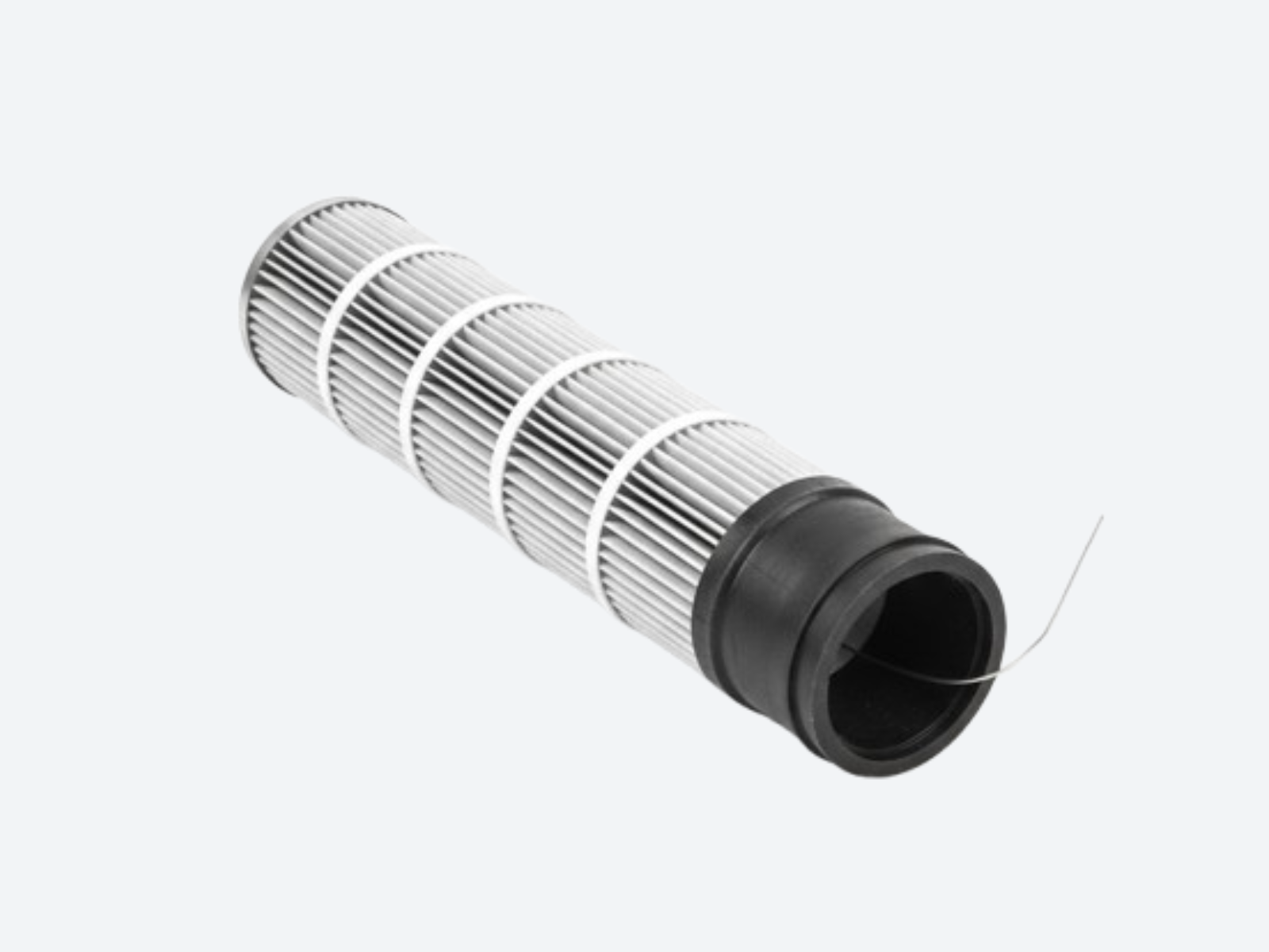 Bottom loader pleated bag filter cartridge for industrial dust collection system