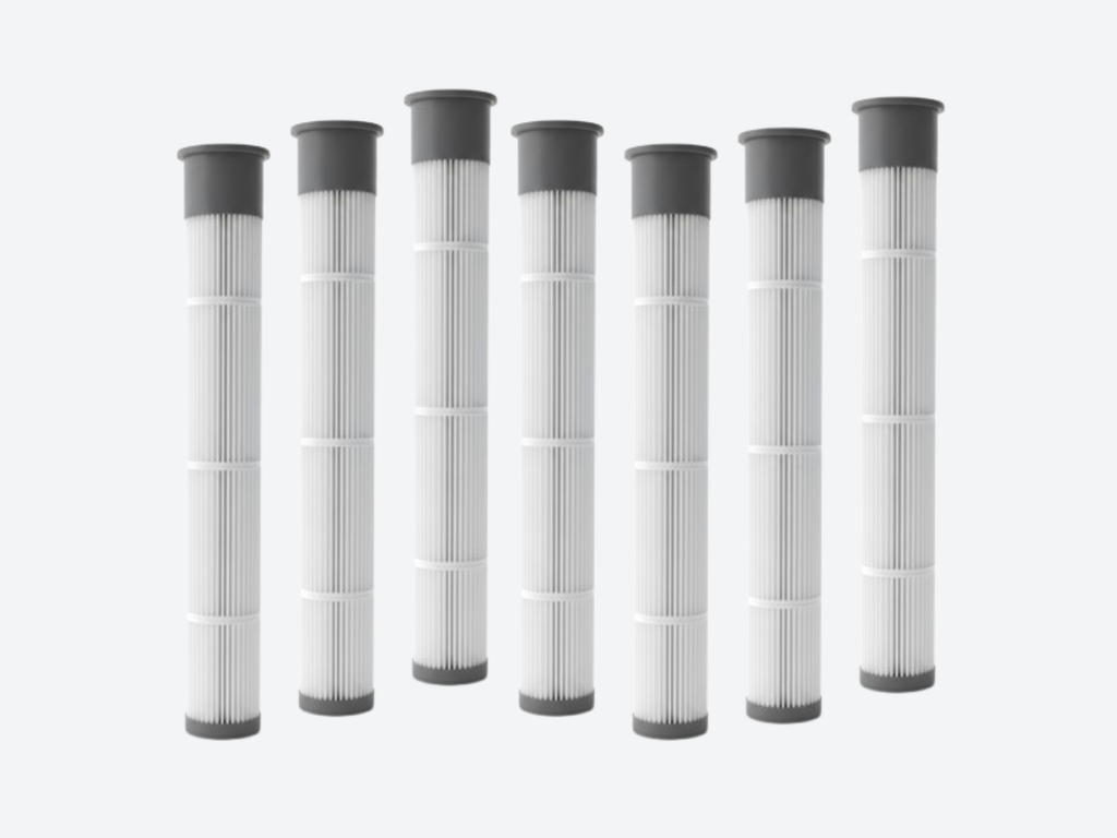 Group of Top loader pleated bag filter cartridge for industrial dust collection system such as cement producers
