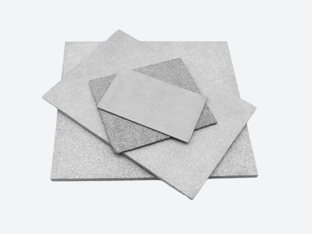 Sintered porous metal sheets for filtration and flow distribution