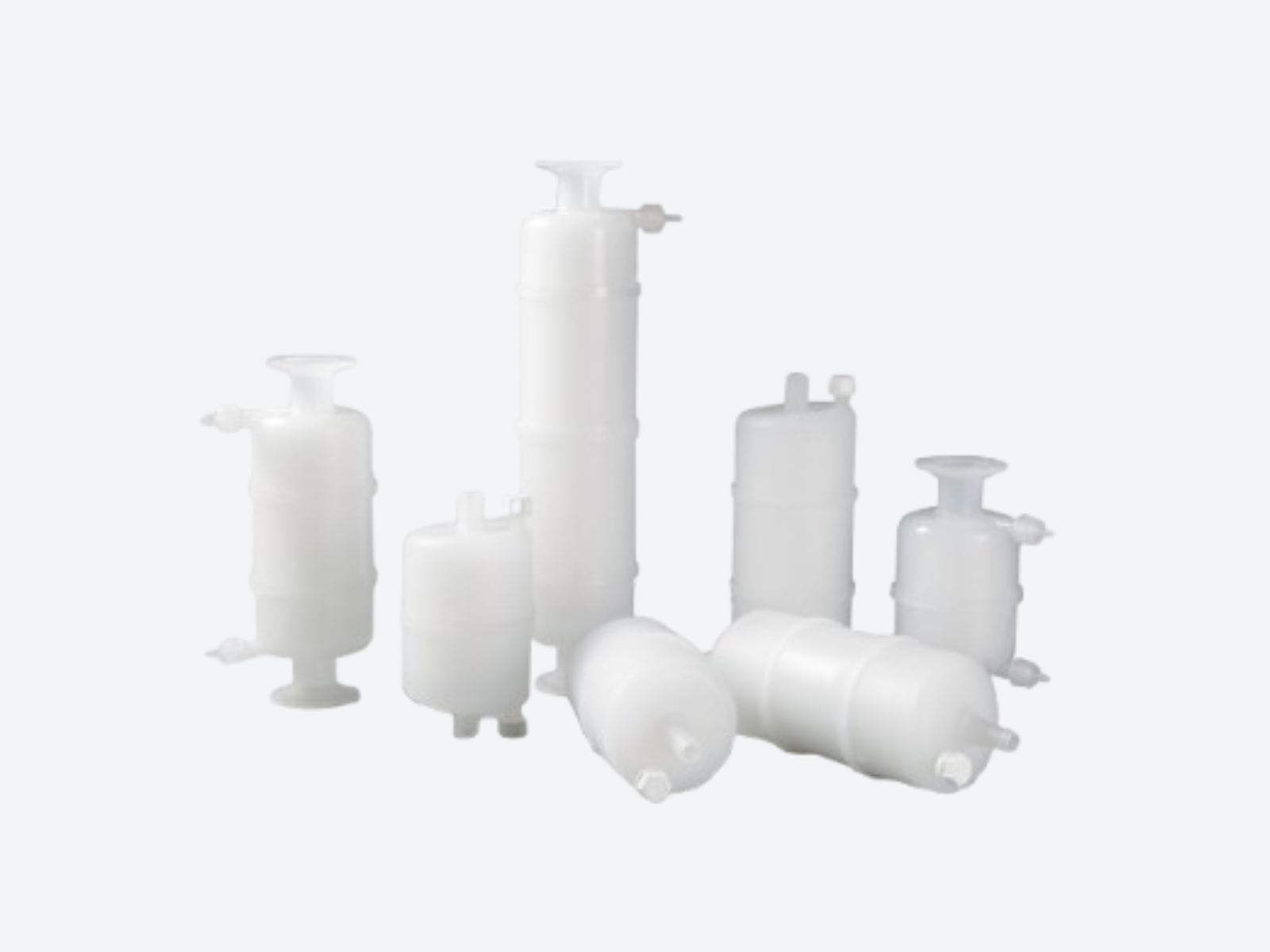 PTFE membrane capsule filter for solvent and chemical filtration with disposable capsule housing