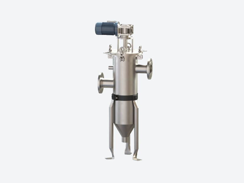 industrial stainless steel self cleaning wedge wire filter with motor driven scraper system