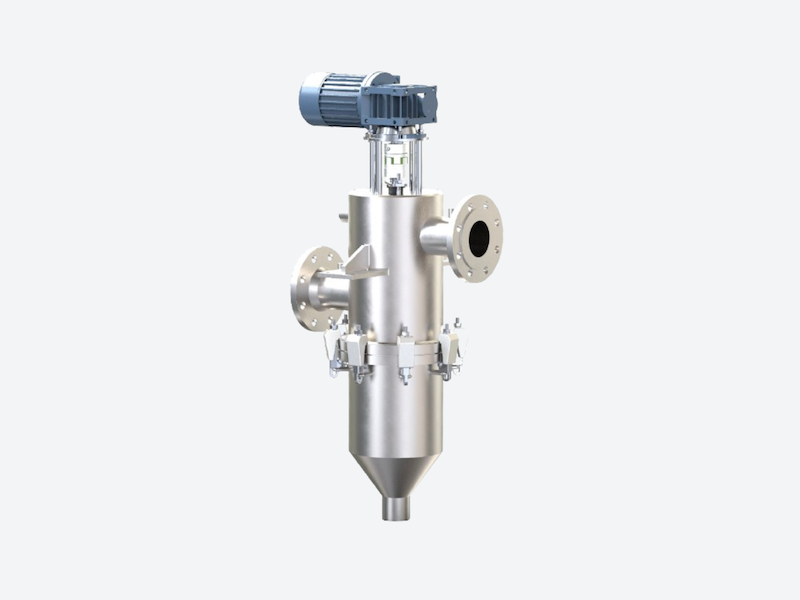 industrial stainless steel self cleaning wedge wire filter with motor driven scraper system