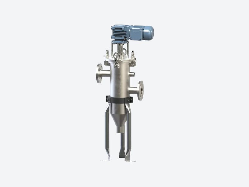 industrial stainless steel self cleaning wedge wire filter with motor driven scraper