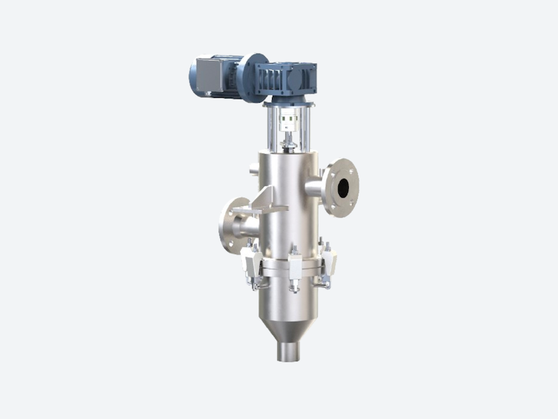 industrial stainless steel self cleaning wedge wire filter with motor driven scraper