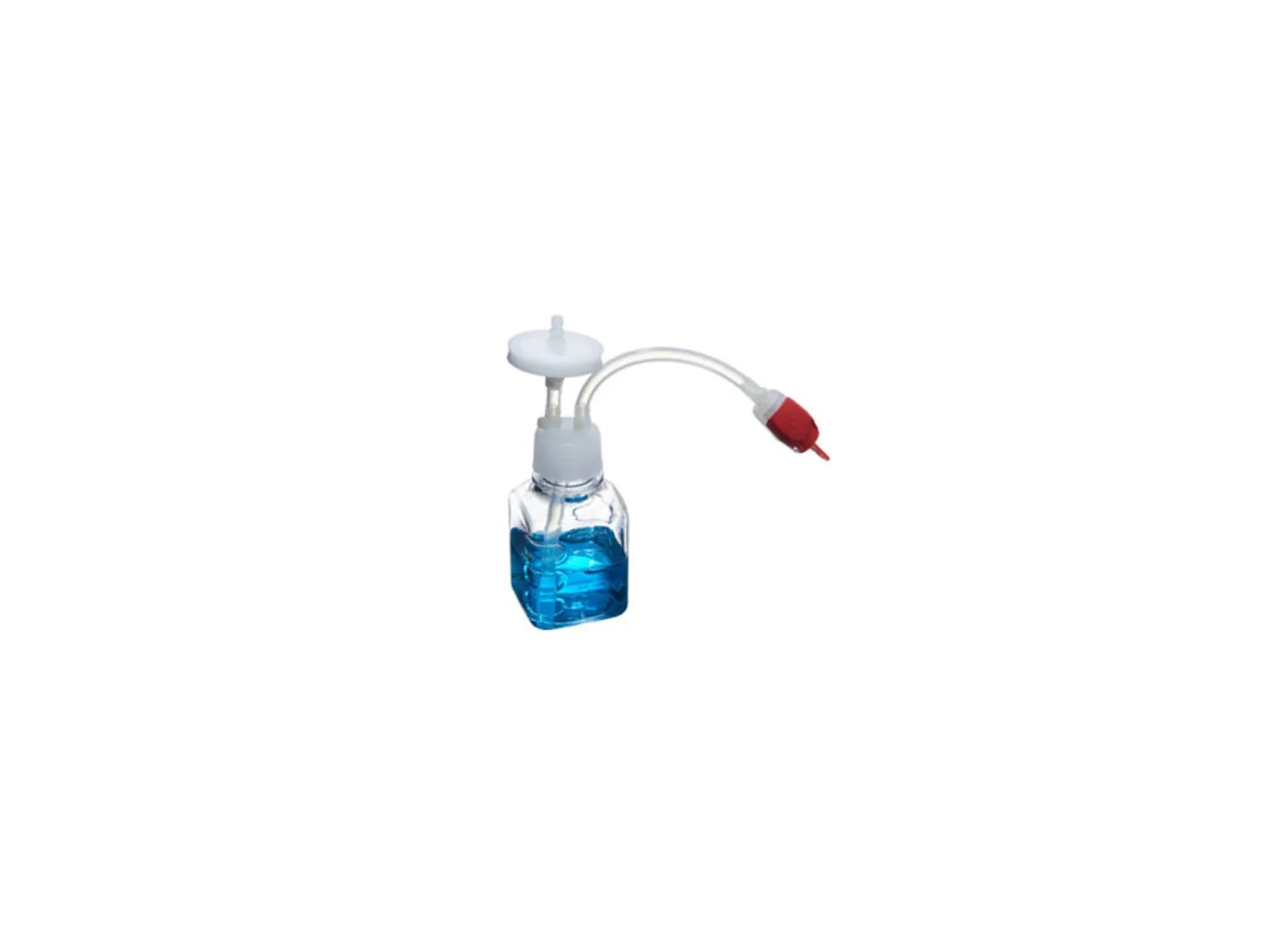 Single-use sampling bottle assembly with tubing for closed process sampling
