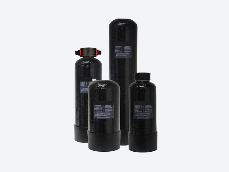 fiberglass reinforced water treatment pressure vessel for ion exchange and filtration media