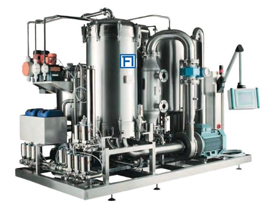 Automatic cross-flow filtration system for cake filtration in wineries and breweries