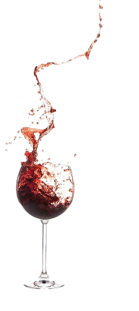 Microbial stable red wine after filtration, poured in a glass